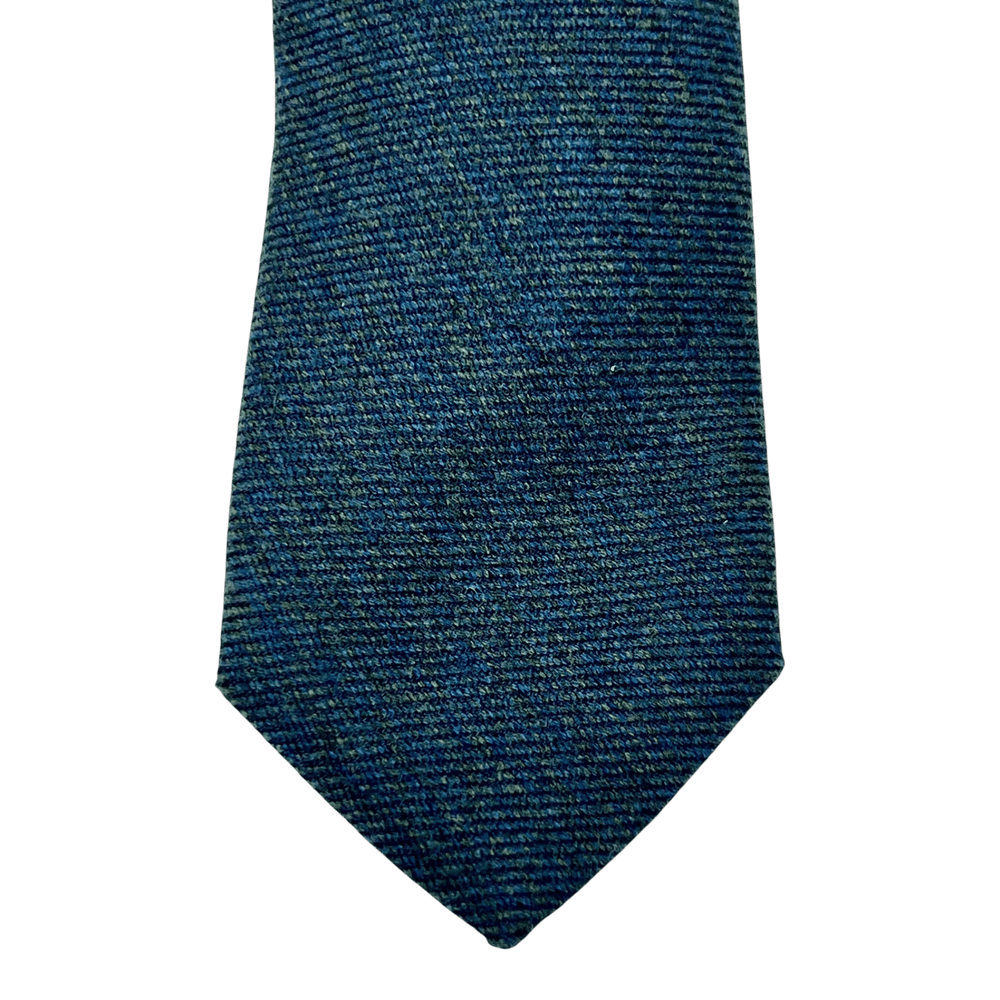 UNIT Hamburg - Ascot, Woll-Seidenkrawatte, denimblau-oliv - Ascot