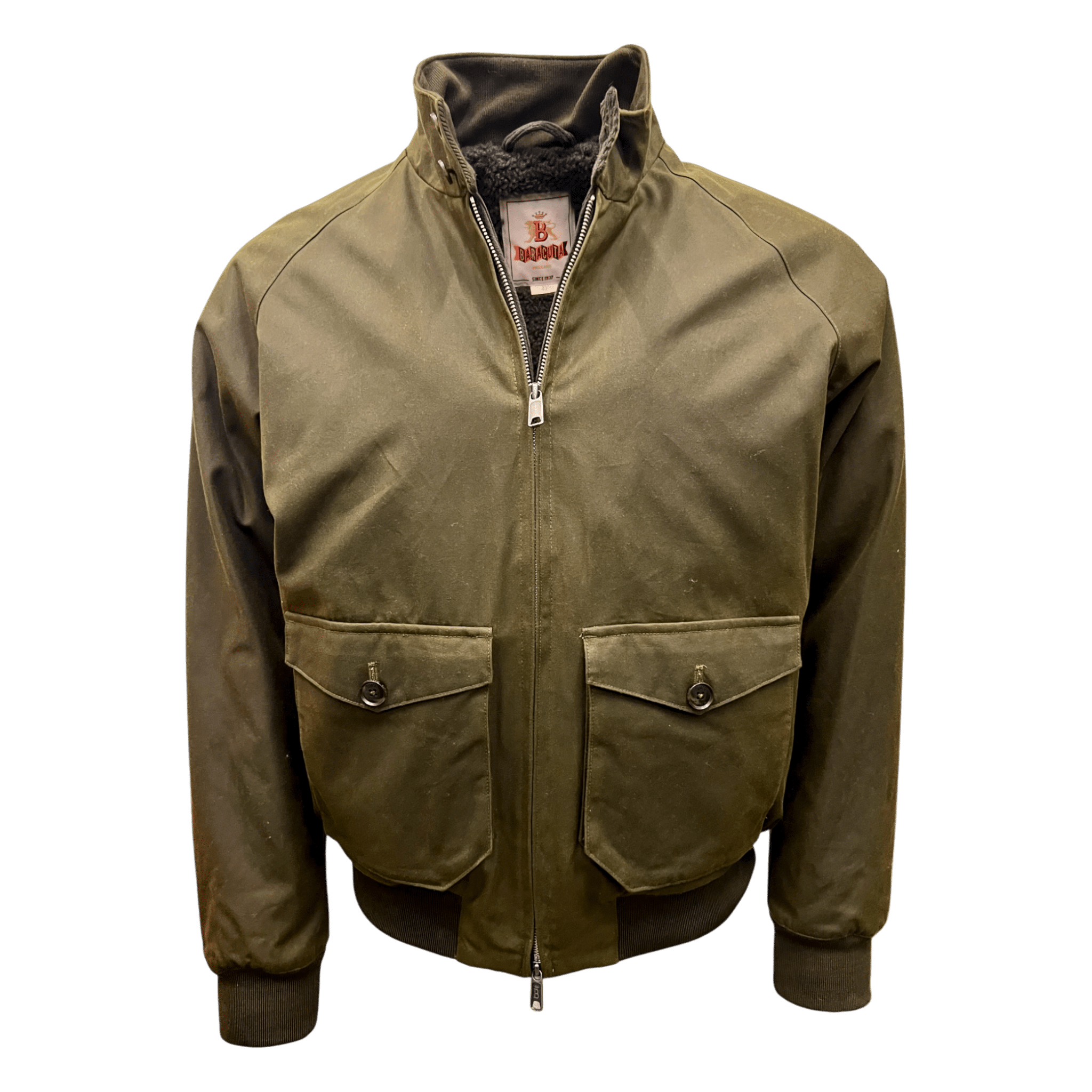 UNIT Hamburg - Baracuta, G9 - Harrington, Wachsjacke, kurz, oliv - Baracuta