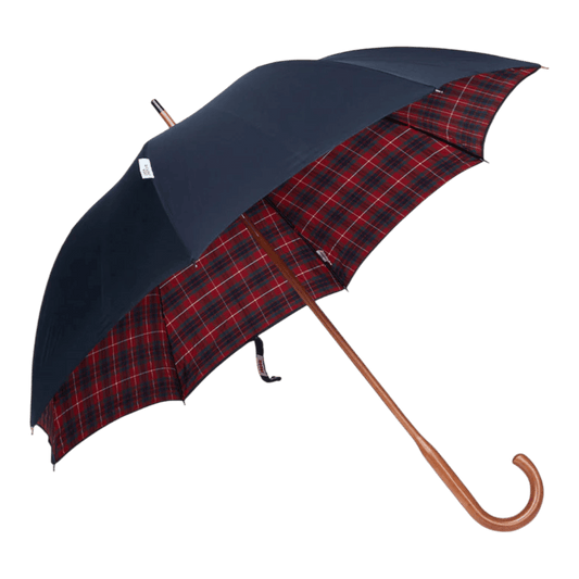 UNIT Hamburg - Baracuta, Regenschirm, klassik, außen navy innen rotes Karo - Baracuta