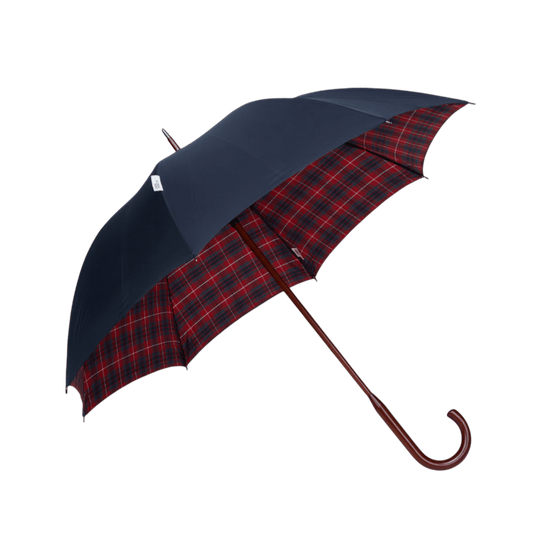 UNIT Hamburg - Baracuta, Regenschirm, klassik, außen navy innen rotes Karo - Baracuta