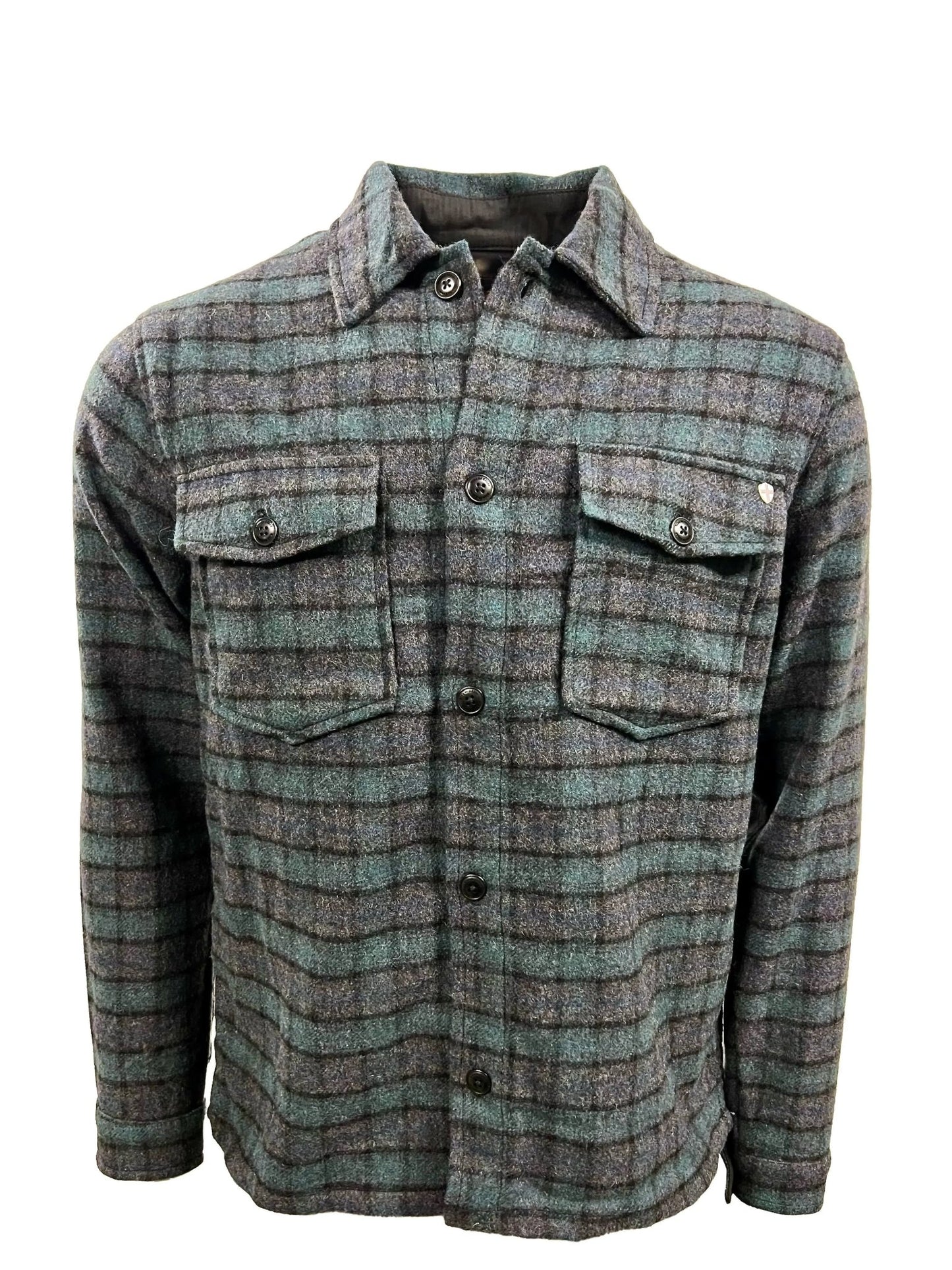 Blue de Genes Marcello Overshirt, kariert blau - grün - UNIT Hamburg