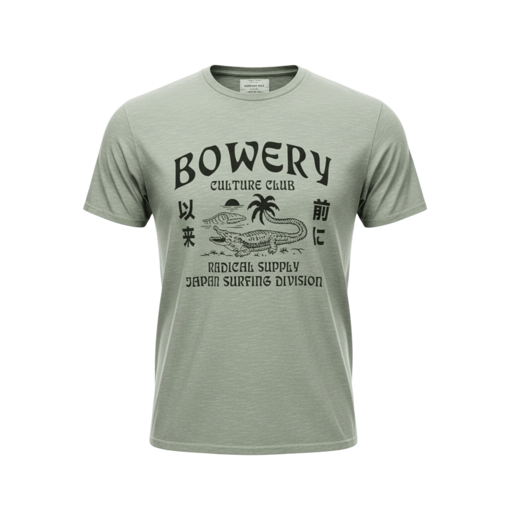 UNIT Hamburg - Bowery NYC Culture Club Slub T‑Shirt, helles oliv - Bowery NYC