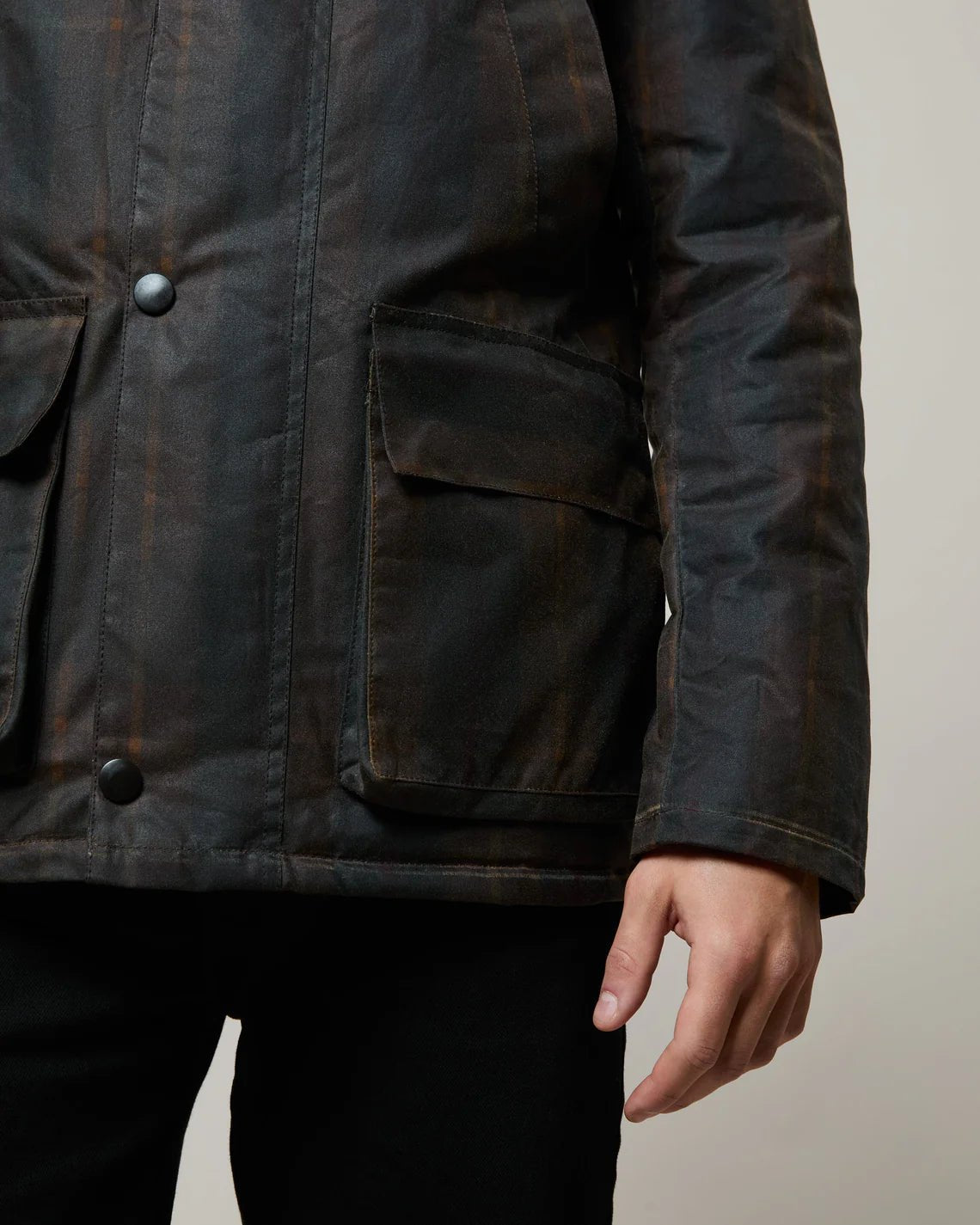 Brixtol, Curtis Waxed Jacket, braunes Karo - UNIT Hamburg