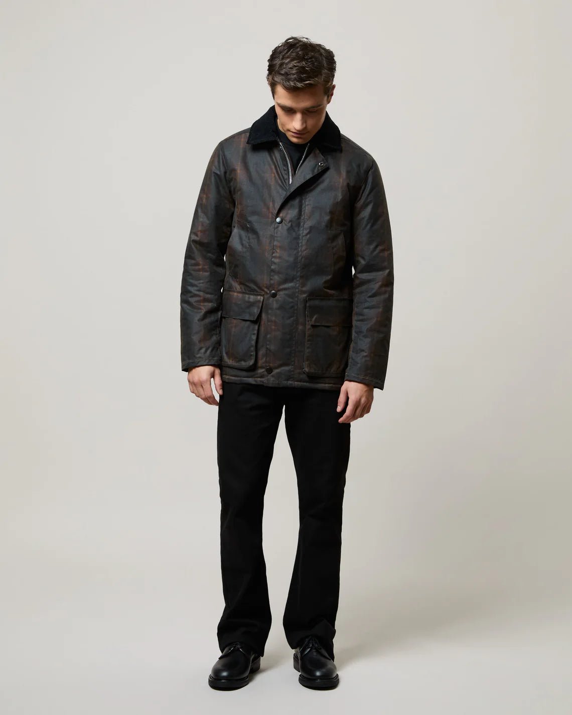 Brixtol, Curtis Waxed Jacket, braunes Karo - UNIT Hamburg