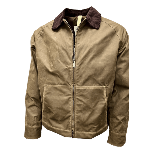UNIT Hamburg - Brixtol Textiles, Carter, kurze Wachsjacke, dunkelbeige - Brixtol Textiles
