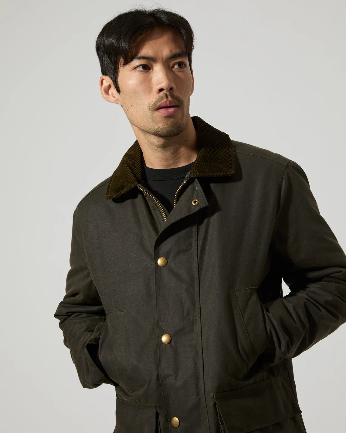 UNIT Hamburg - Brixtol Textiles, Curtis Waxed Jacket, oliv - Brixtol Textiles