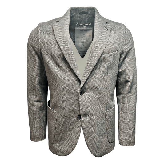 Circolo 1901, Glencheck Flanell Jersey, Blazer, grau - UNIT Hamburg