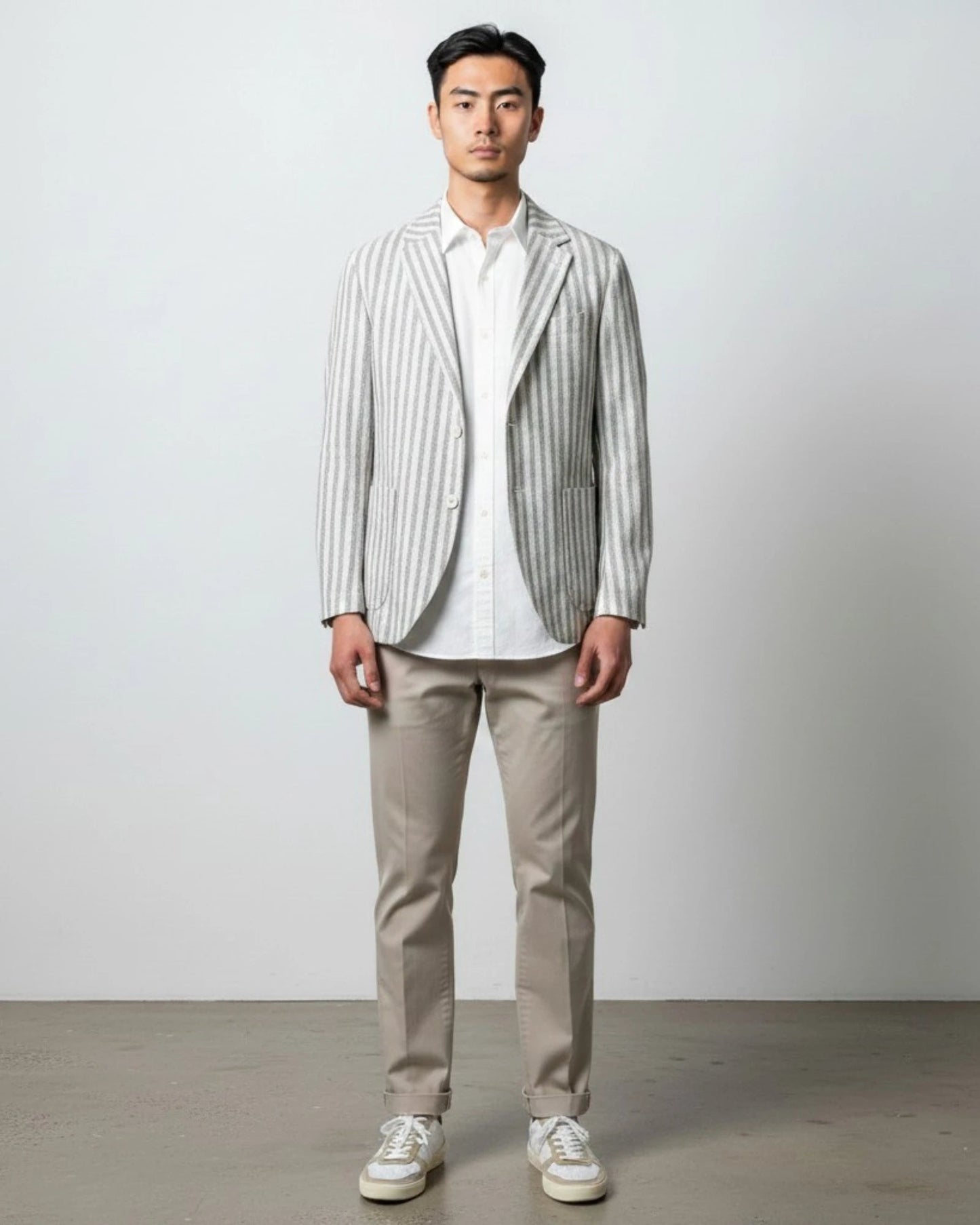 UNIT Hamburg - Circolo 1901, sommerliches Leinen Sakko gestreift, hellsand - Circolo 1901