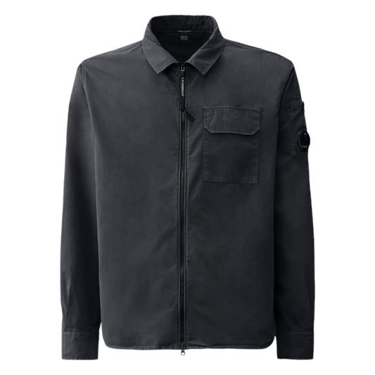 C.P. Company, Gabardine Zipped Overshirt, night shade - UNIT Hamburg