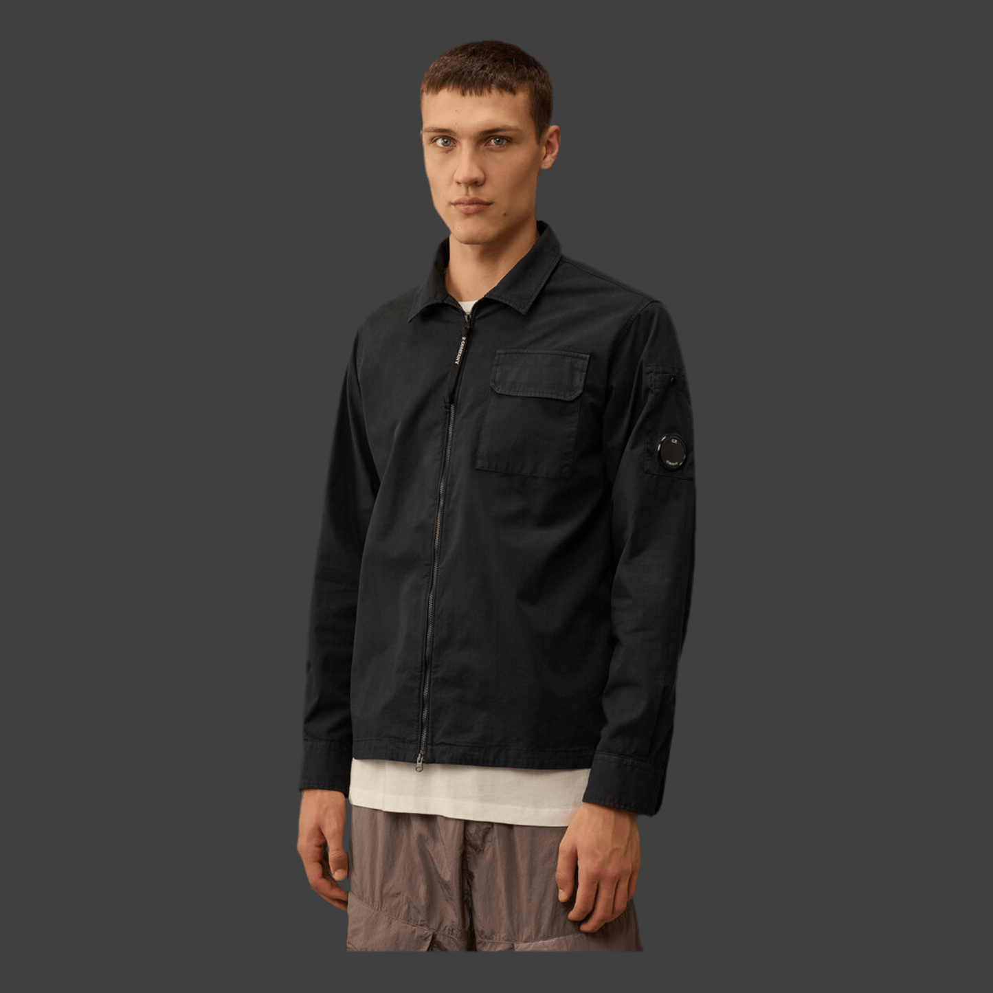 C.P. Company, Gabardine Zipped Overshirt, night shade - UNIT Hamburg