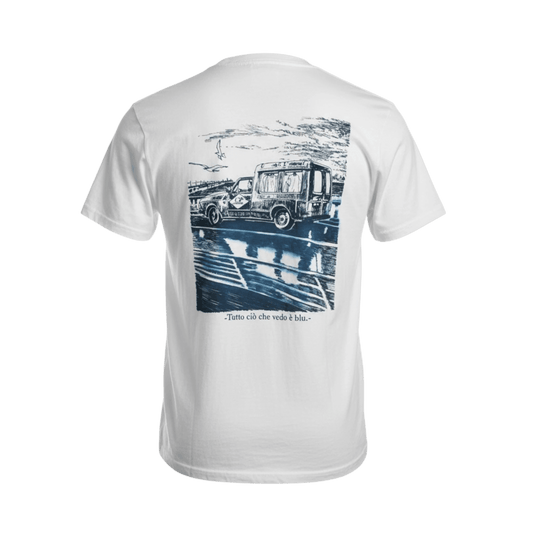 UNIT Hamburg - C.P. Company Jersey T‑Shirt Blue Print, weiß - C.P. Company