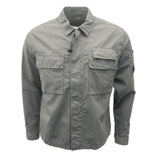 C.P. Company, organic Gabardine Overshirt, grau - UNIT Hamburg