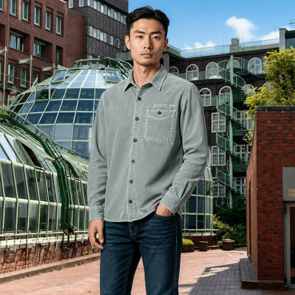 UNIT Hamburg - C.P. Company, Overshirt aus Cord in Flint Grey - C.P. Company