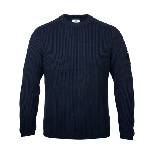 UNIT Hamburg - C.P. Company, Re - Wool Pullover – Merino Mix mit Lens Detail, navy - C.P. Company