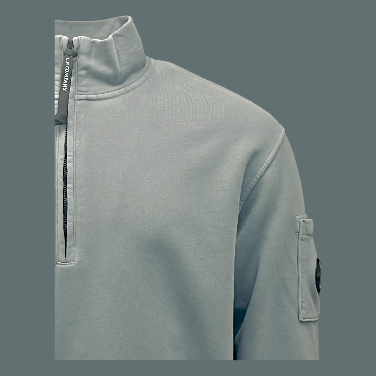 C.P. Company, Resist Dyed Diagonal Sweatshirt Troyer, blaugrau - UNIT Hamburg