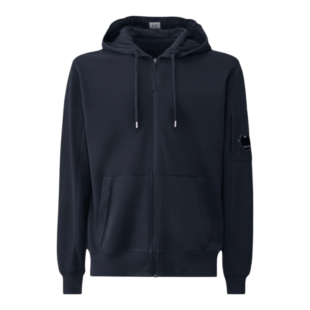 UNIT Hamburg - C.P. Company, Zip Hoodie aus leichtem Fleece, mit Lens - Detail, navy. - C.P. Company