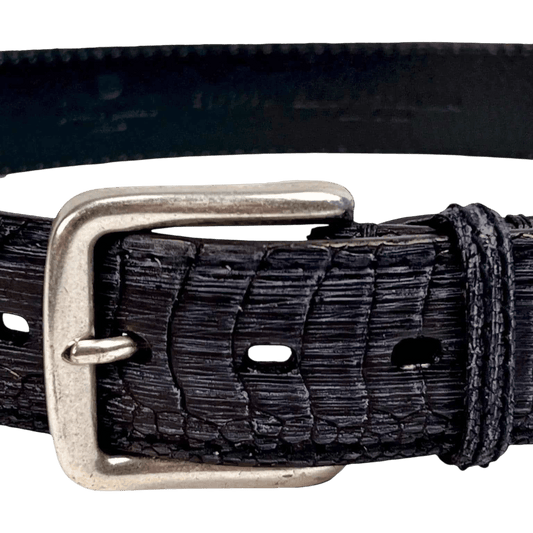 UNIT Hamburg - Fausto Colato, geprägtes Leder, matt schwarz - blau - Fausto Colato