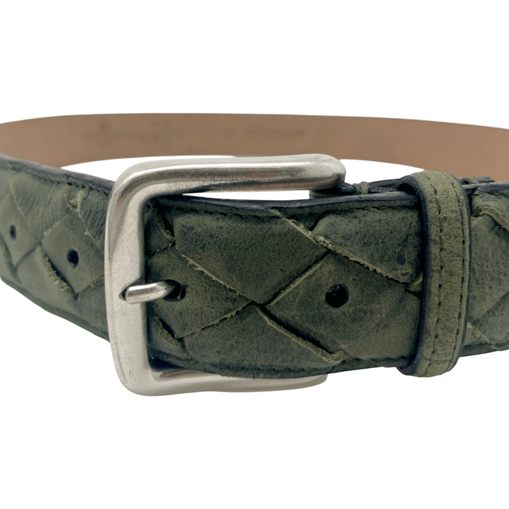 UNIT Hamburg - Fausto Colato Gürtel, Antilope geflochten, grün oliv - Fausto Colato