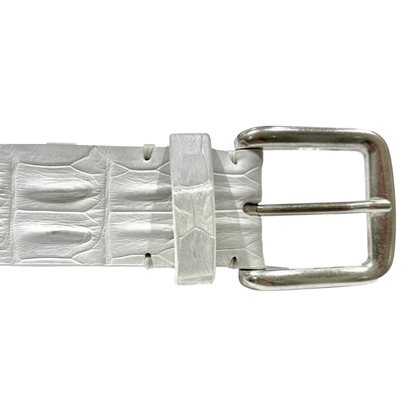 UNIT Hamburg - Fausto Colato Gürtel, Krokodil Rückenmitte, klinisch weiß, nur auf Bestellung - UNIT Hamburg