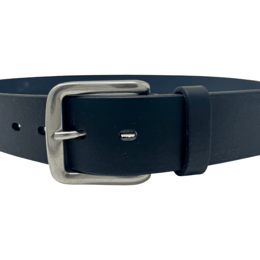 UNIT Hamburg - Fausto Colato, Kalbsledergürtel, schlicht schwarz - Fausto Colato