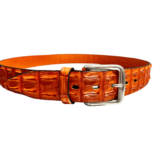 UNIT Hamburg - Fausto Colato Krokodilrücken - Gürtel, orange - Fausto Colato