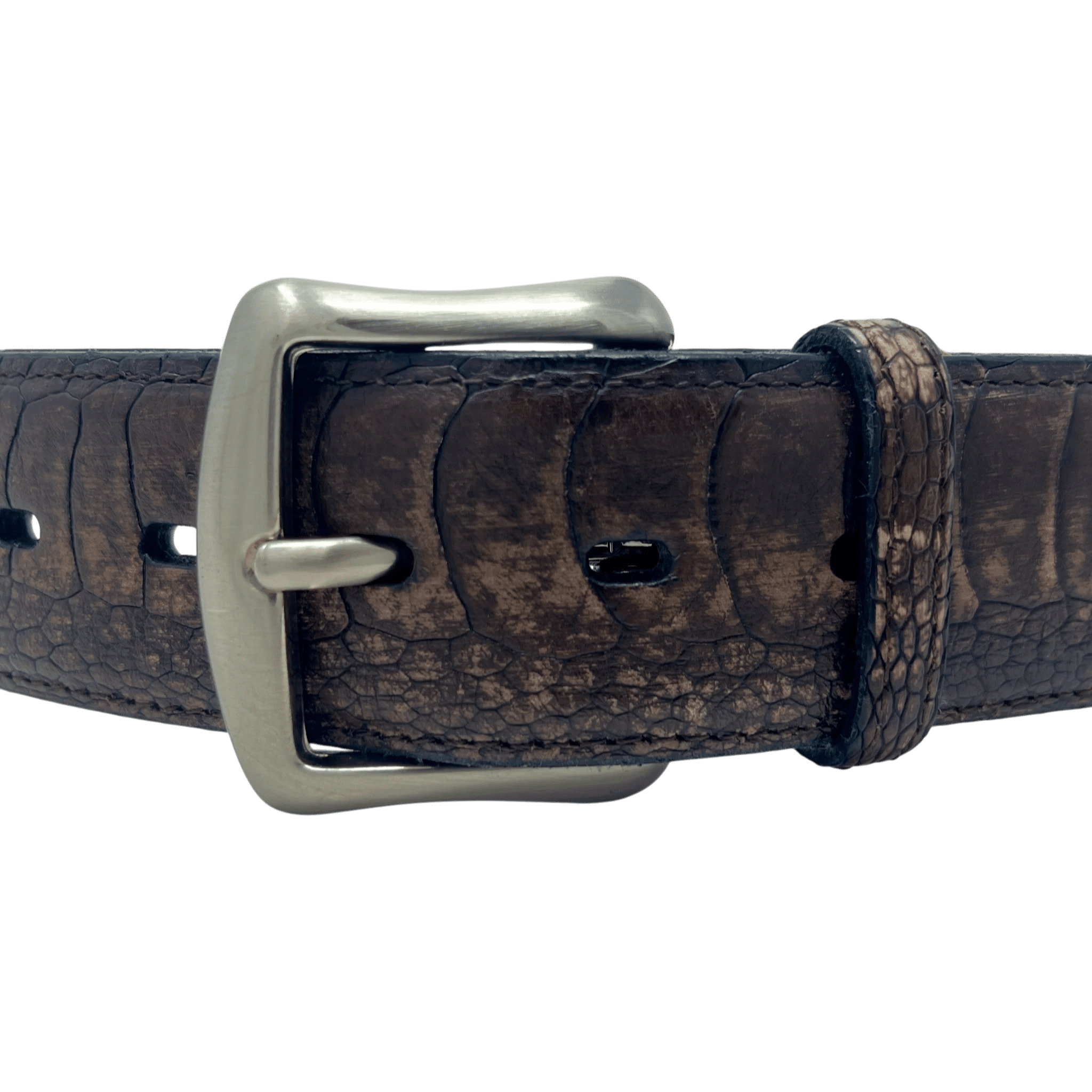 UNIT Hamburg - Fausto Colato Straußenfuß Gürtel – Vintage, braun - Fausto Colato