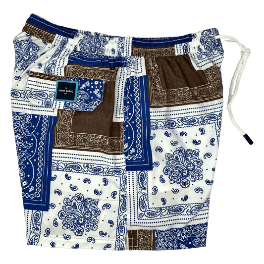 Gran Sasso, Beach Wear Print, braun - blau - UNIT Hamburg