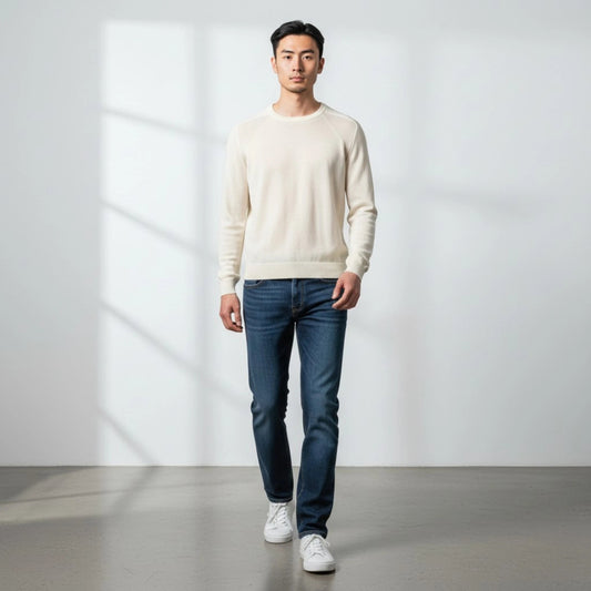 UNIT Hamburg - Gran Sasso, Rainwool, Feinstrick, Rundhals weiss - Gran Sasso