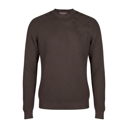 UNIT Hamburg - Gran Sasso, Rainwool Rundhalspullover, braun - Gran Sasso