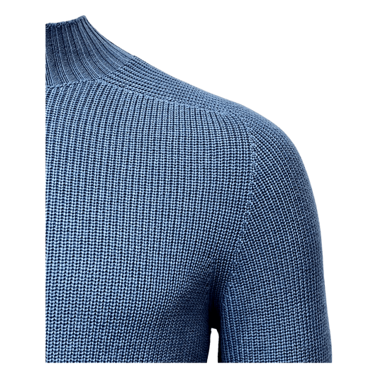 Gran Sasso, Rainwool, Steh - oder Turtleneck, denim bleu - UNIT Hamburg