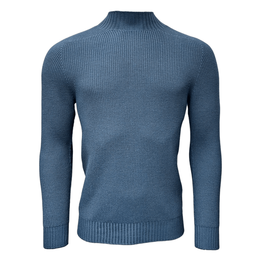 Gran Sasso, Rainwool, Steh - oder Turtleneck, denim bleu - UNIT Hamburg