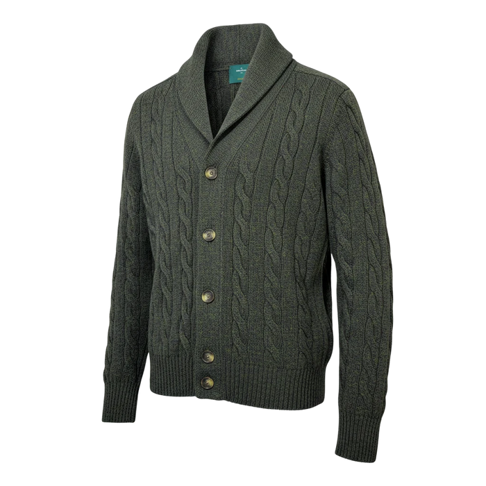 Gran Sasso Shetland Cardigan in Moosgrün