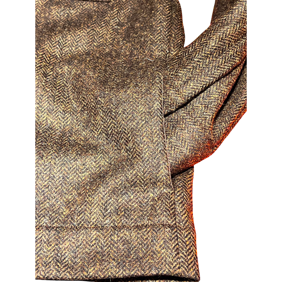 Xacus 169ML 31441 アンフォールド・ヘリンボーン・ウール・オーバーシャツ、黒褐色