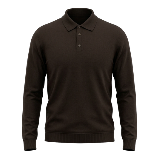 Roberto Collina Merino-Poloshirt Dunkelbraun