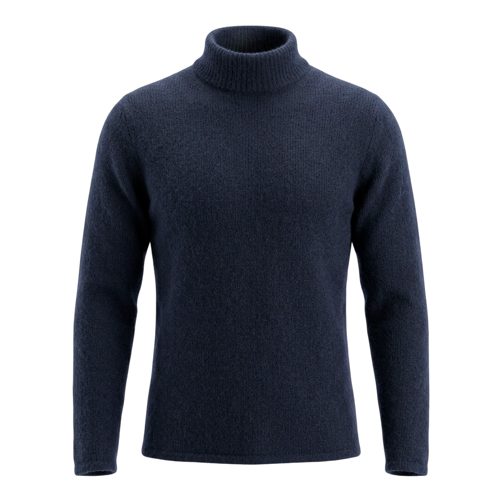 Roberto Collina, Merino / Baby Kamel, Stehkragen navy
