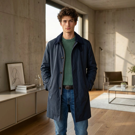 Baracuta G10 Waxed Trenchcoat Navy - UNIT Hamburg