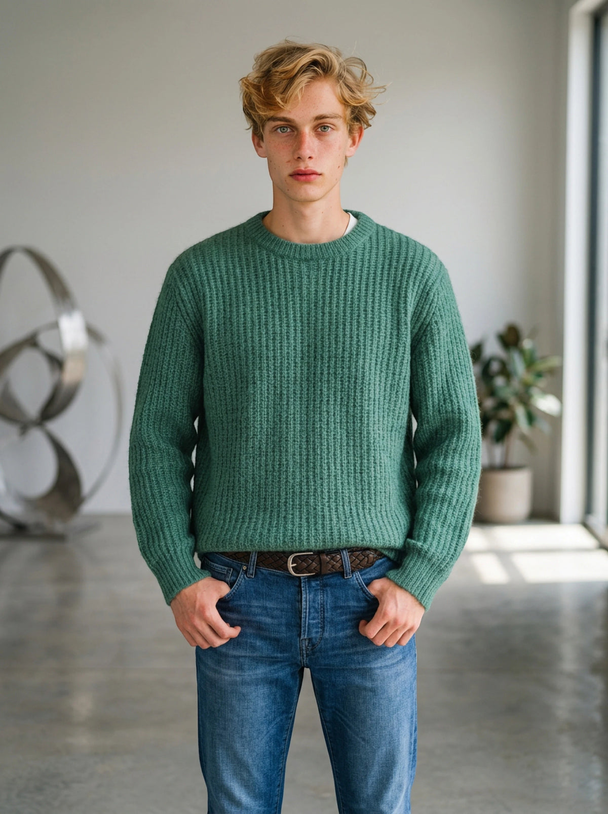 ASPESI Mohair Pullover in Jade Green - UNIT Hamburg