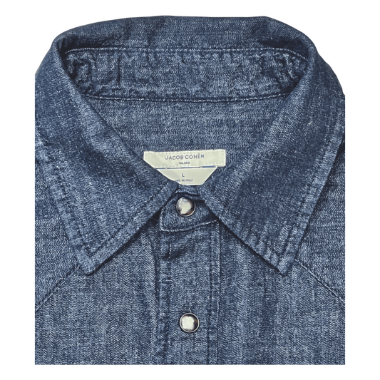 UNIT Hamburg - Jacob Cohën, Denim Westernshirt, one washed, dark blu - Jacob Cohën