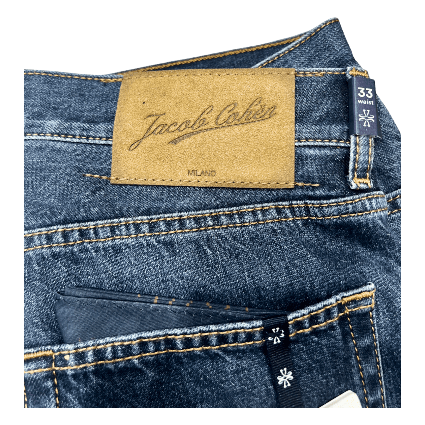 UNIT Hamburg - Jacob Cohën, Modell Sean, mustard label, denim blau - Jacob Cohën