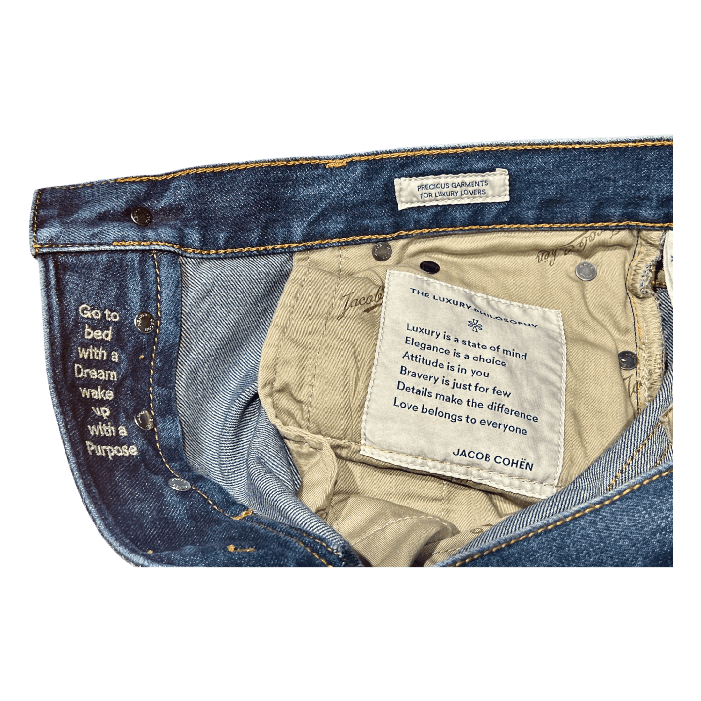 UNIT Hamburg - Jacob Cohën, Modell Sean, mustard label, denim blau - Jacob Cohën