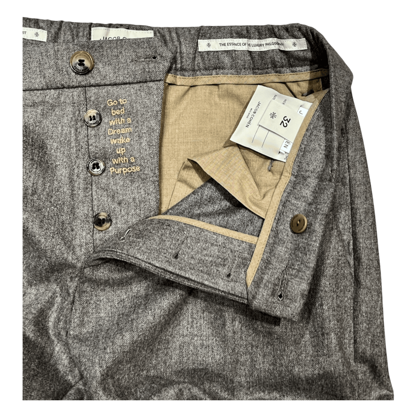 UNIT Hamburg - Jacob Cohën, Wollhose, grau - beige - Jacob Cohën