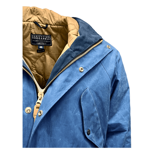 UNIT Hamburg - Manifattura Ceccarelli, Fisherman Parka – gewachste blaue Jacke aus Italien - Ceccarelli