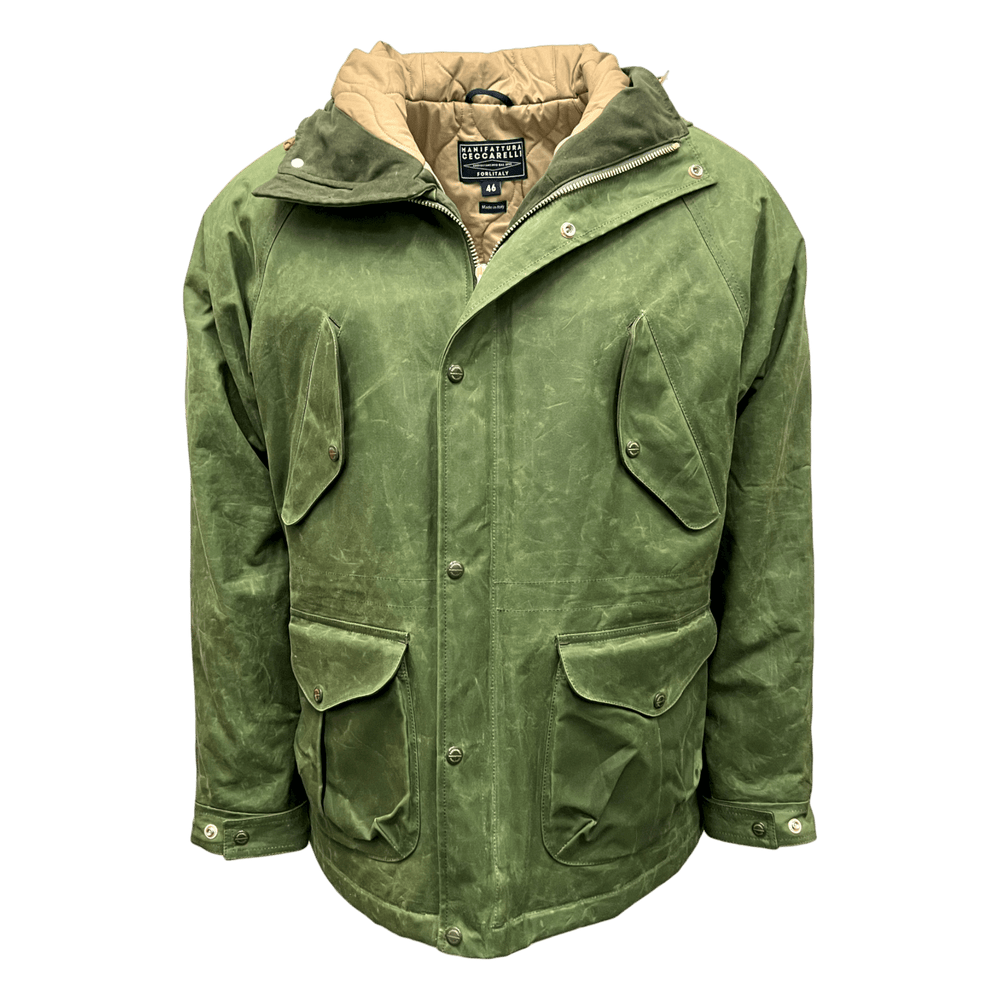 UNIT Hamburg - Manifattura Ceccarelli, Fisherman Parka – gewachste grüne Jacke aus Italien - Ceccarelli