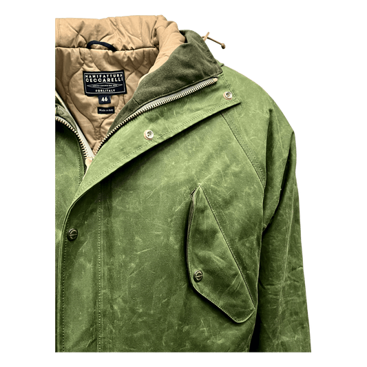 UNIT Hamburg - Manifattura Ceccarelli, Fisherman Parka – gewachste grüne Jacke aus Italien - Ceccarelli