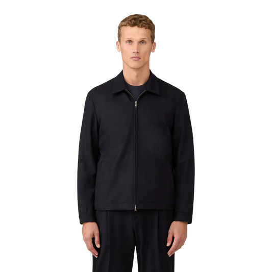 Veste Harrington zippée Sunspel MJAC7200 en laine bouillie