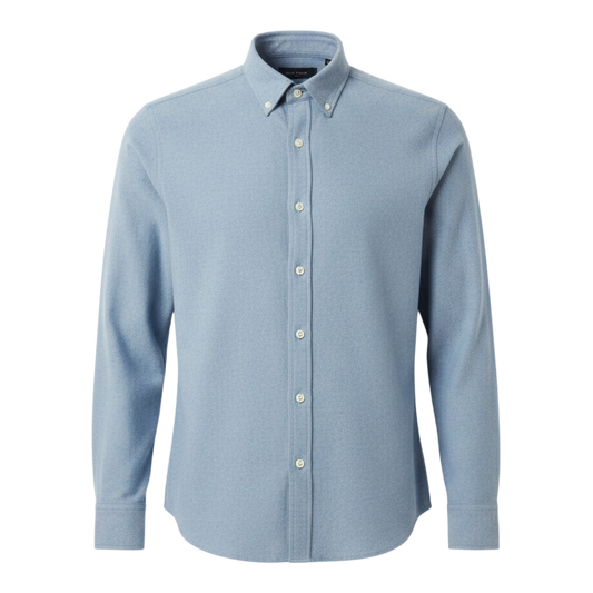 Sunspel Flanellhemd aus Baumwolle mit Button-Down, bleu