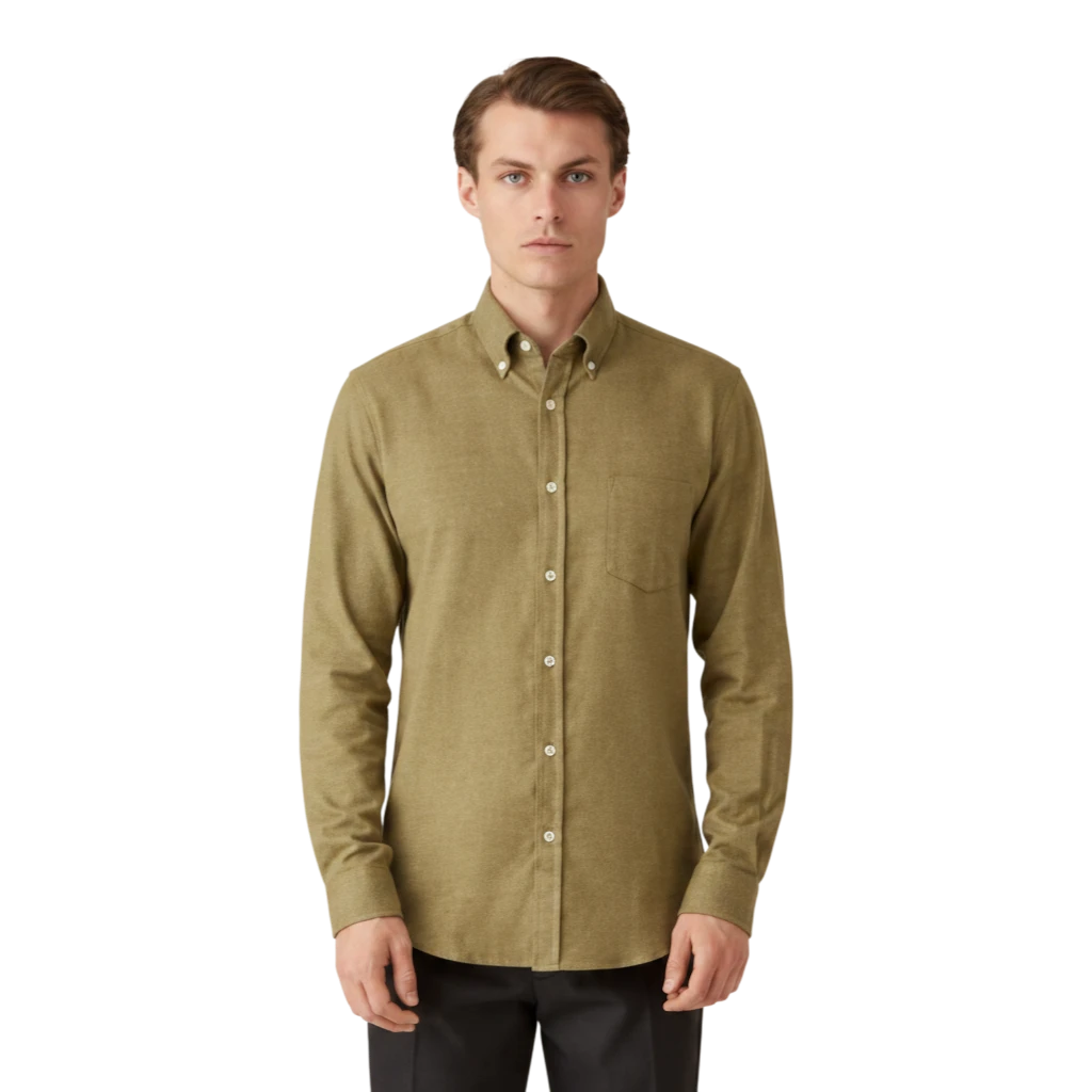 Camicia in flanella di cotone spazzolato Sunspel MSHT2131