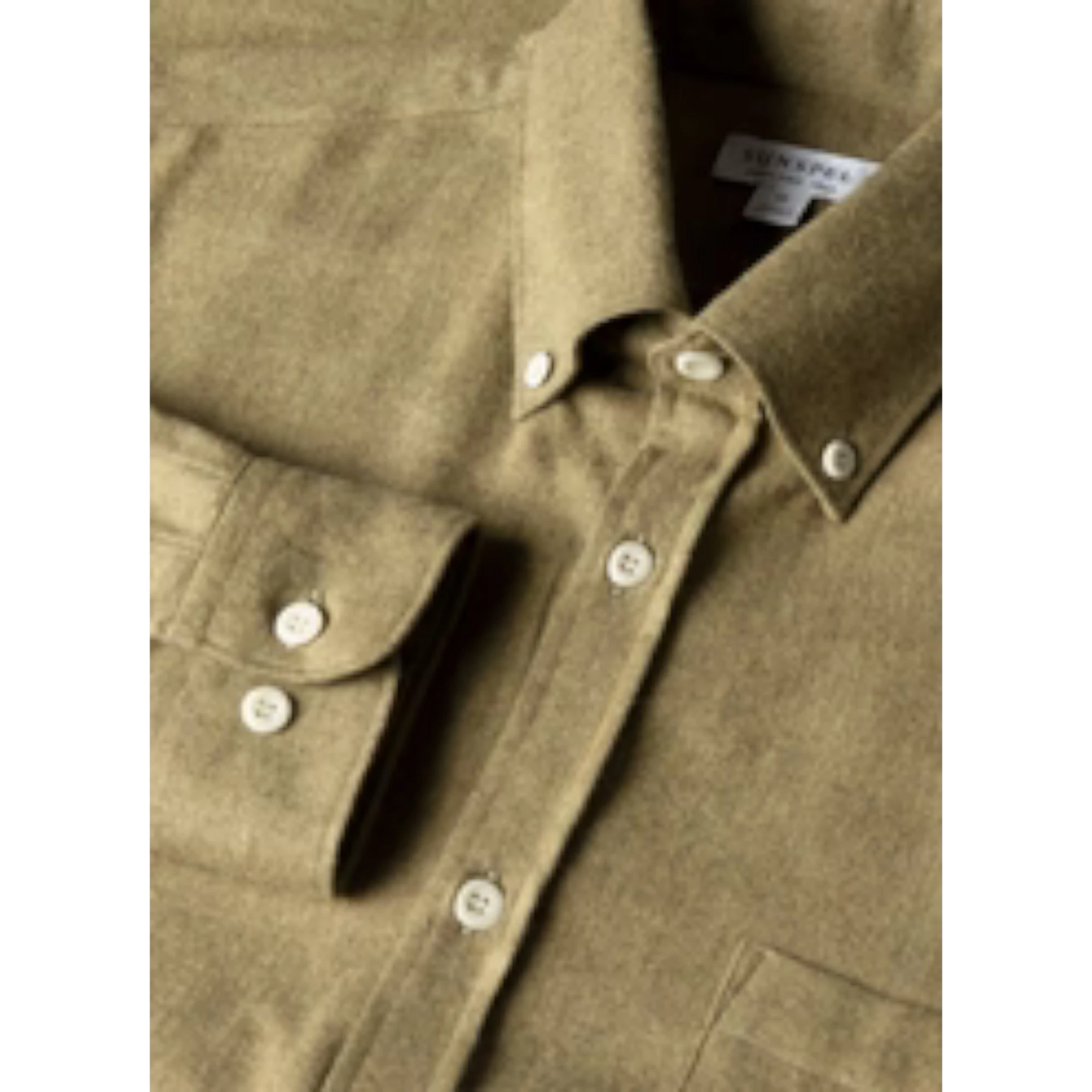 Camicia in flanella di cotone spazzolato Sunspel MSHT2131