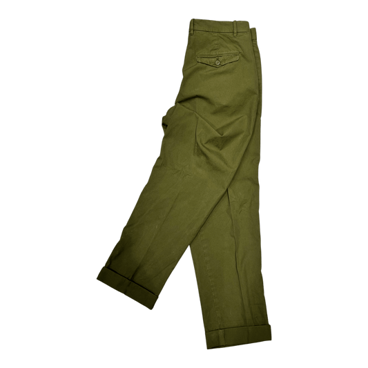 UNIT Hamburg - Never Laundry Il Pinces – Cotton Gabardine Hose, olivgrün - Never Laundry