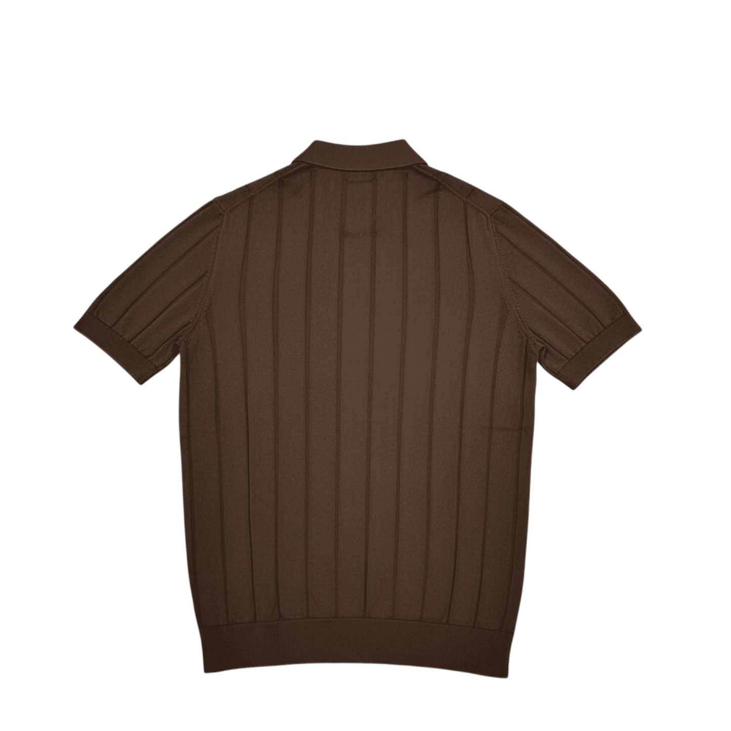 UNIT Hamburg - Never Laundry, Kurzarm - Hemd Feinstrick Streifen, braun - Never Laundry